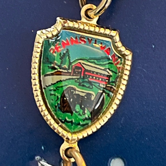 NWOT souvenir keychain in a plastic case.  Pennsylvania and a gold tone cannon. - Picture 2 of 9
